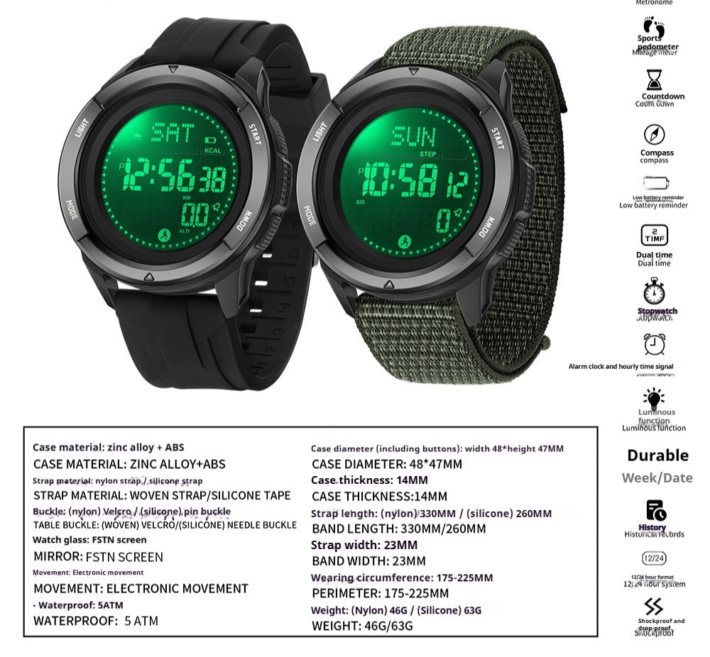 Men's Waterproof Multifunctional Outdoor Sports Electronic Watch