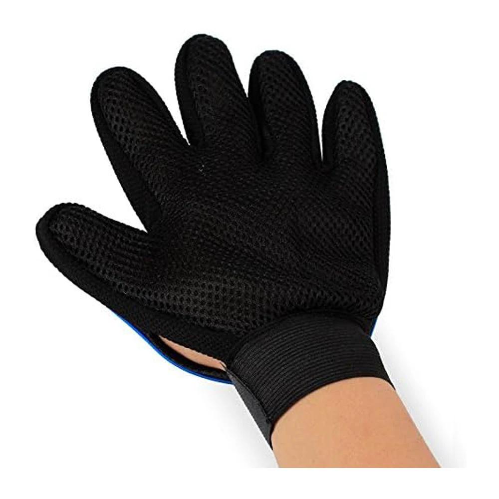 1 Pair Pet Grooming Cat Dog Rabbits Horse Gloves Pet Brush Glove Premium De-Shedding Glove by GJG Denim