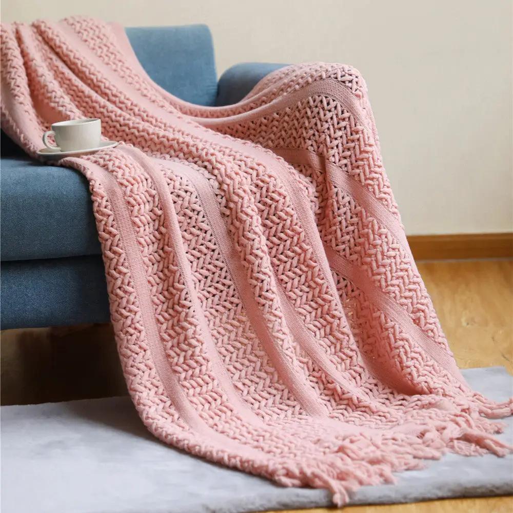 Knitted Sofa Throw Blanket by GJG Denim