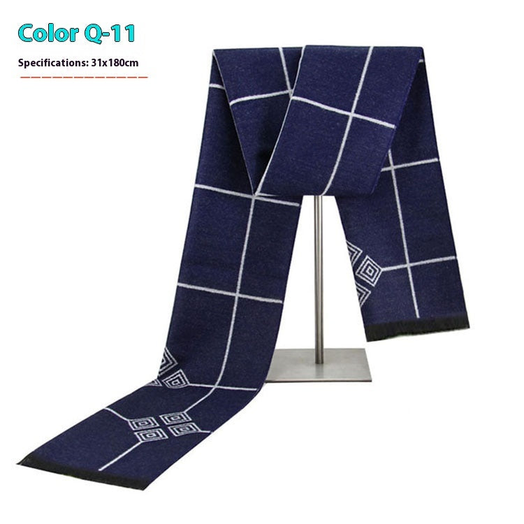 Men's Warm Cashmere-like Striped Scarf