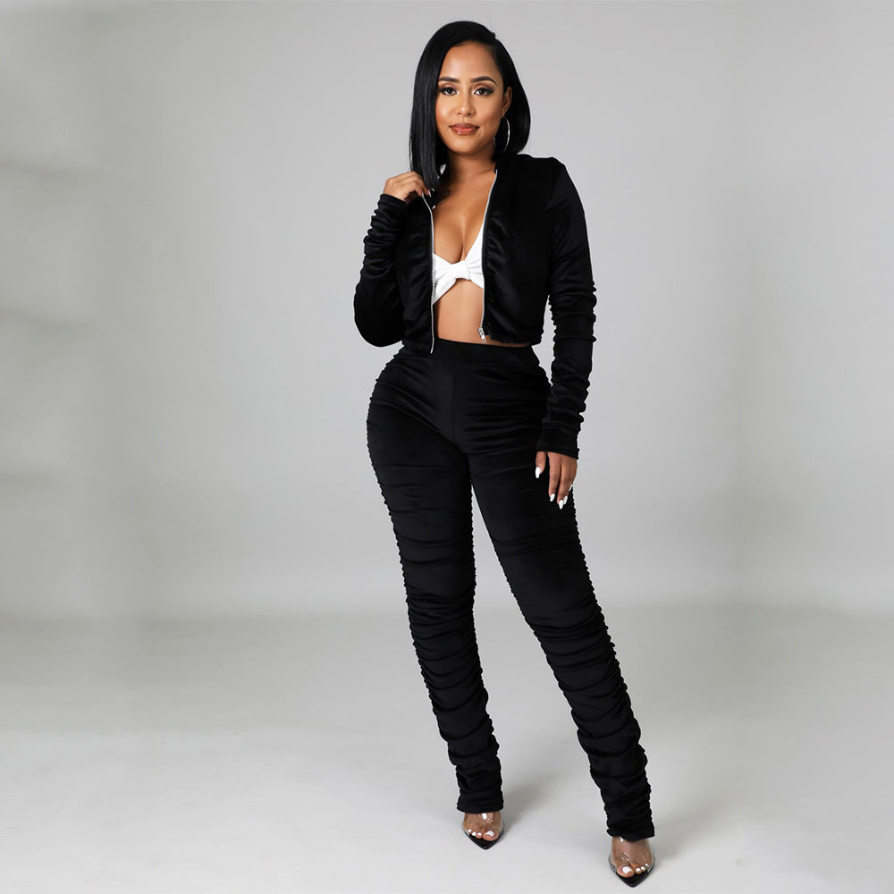 Plush Long Sleeve Suit matching set  Women