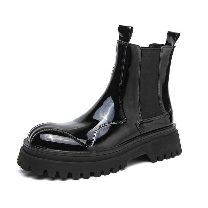 Men's  Glossy Ankle Boots