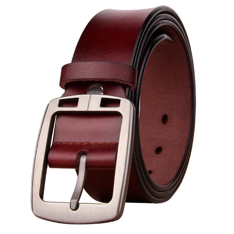 Men's Antique Pin Buckle Cowhide Belt by GJG Denim