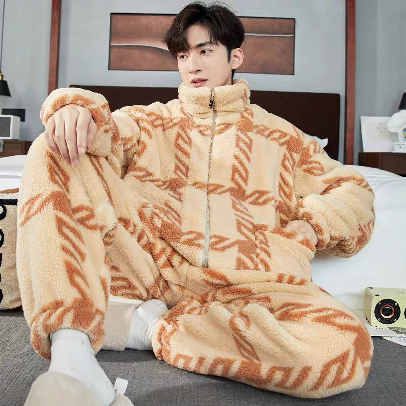 Men's Zipper Pajamas Thickened