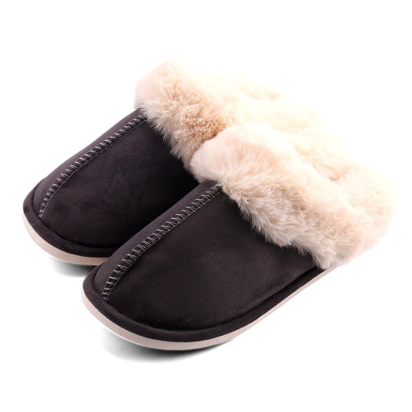 Fur Furry Slippers Women Winter Warm Plush House Shoes by GJG Denim