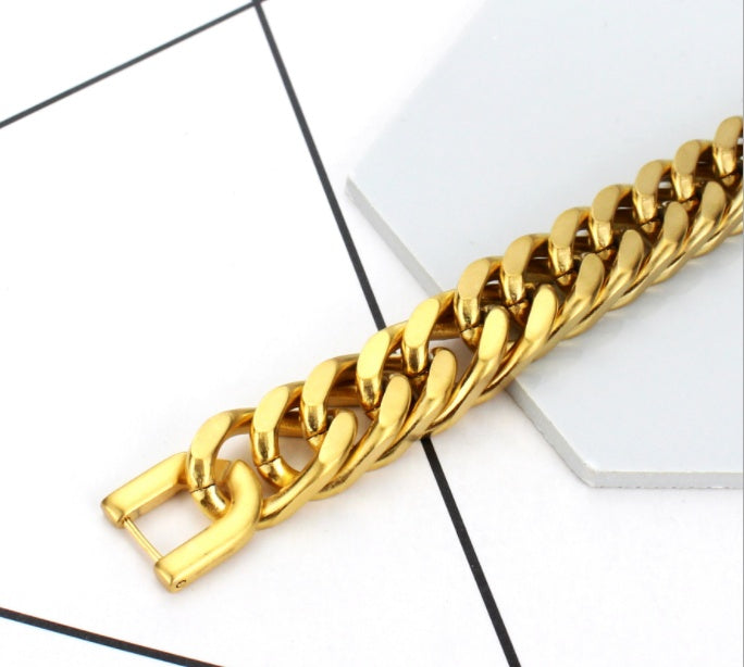 Titanium Steel Double Buckle Bracelet For Men