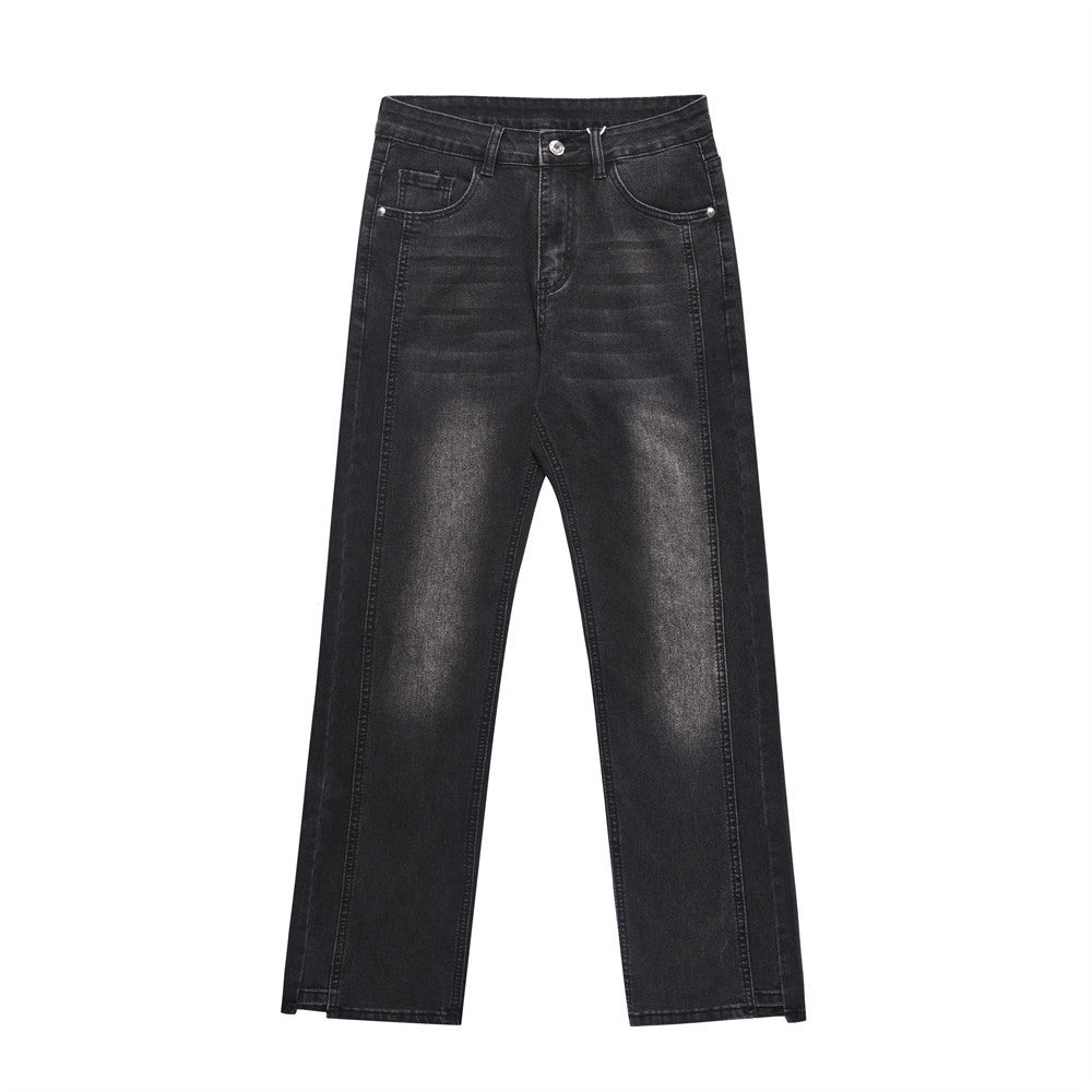 White Straight Jeans Men's Loose