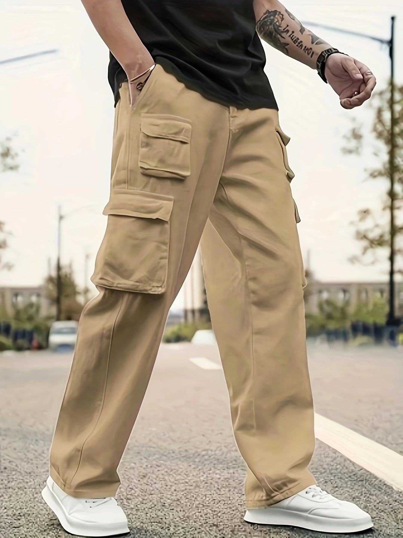 Men's Casual Cargo Pants Loose