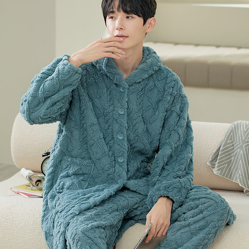 Men's Long Sleeve Cardigan Pajamas