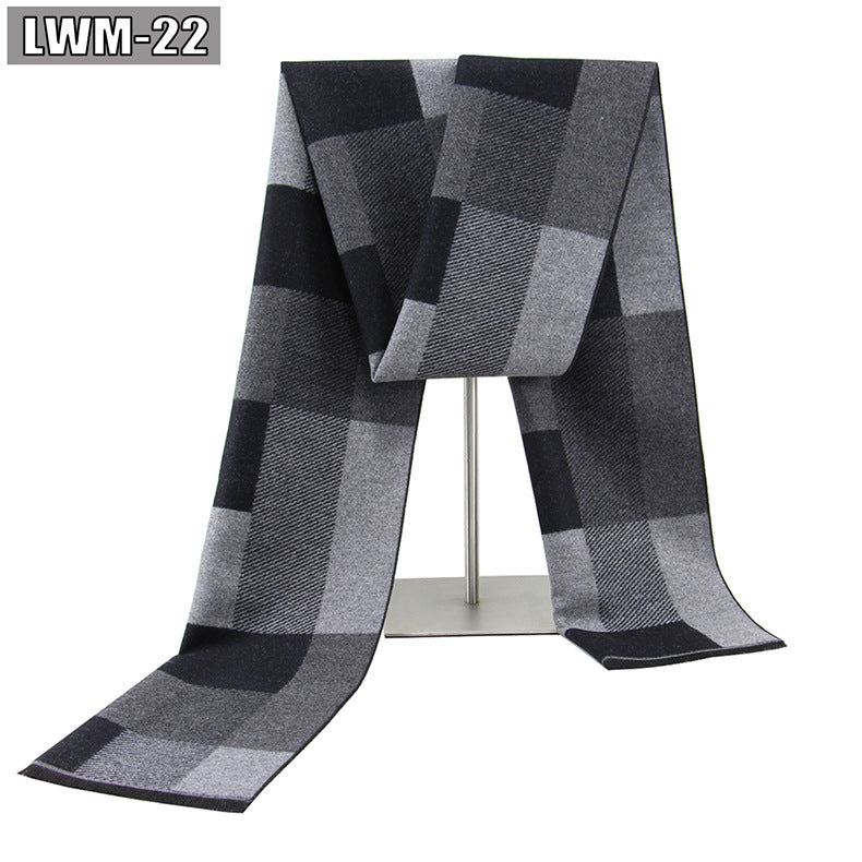 Men's Cashmere Autumn And Winter Business Plaid Scarf