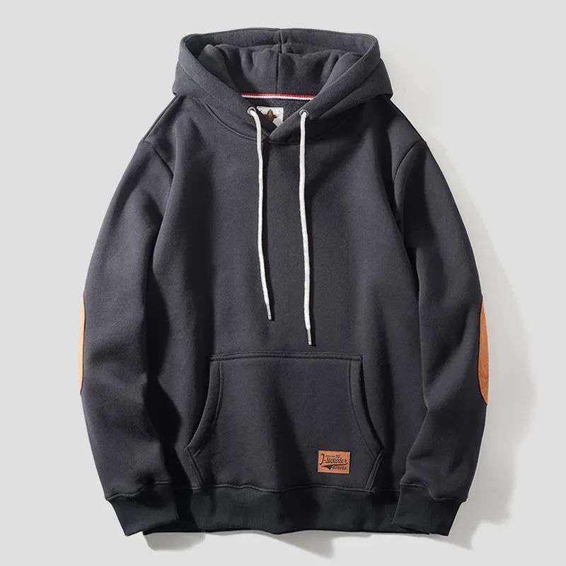 Men's Thick Warm Affixed Cloth Embroidered Hoodies