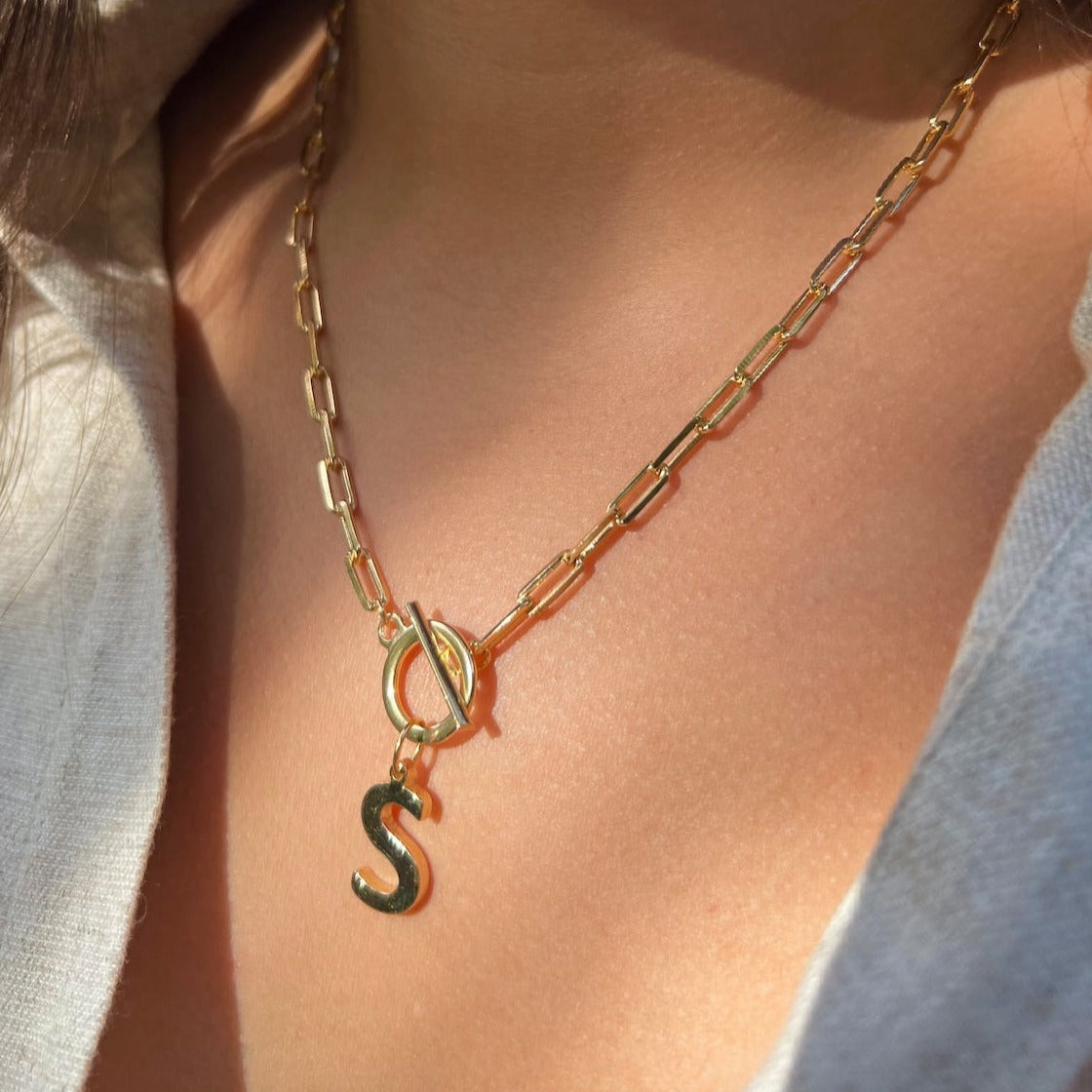 Initial Paperclip Necklace