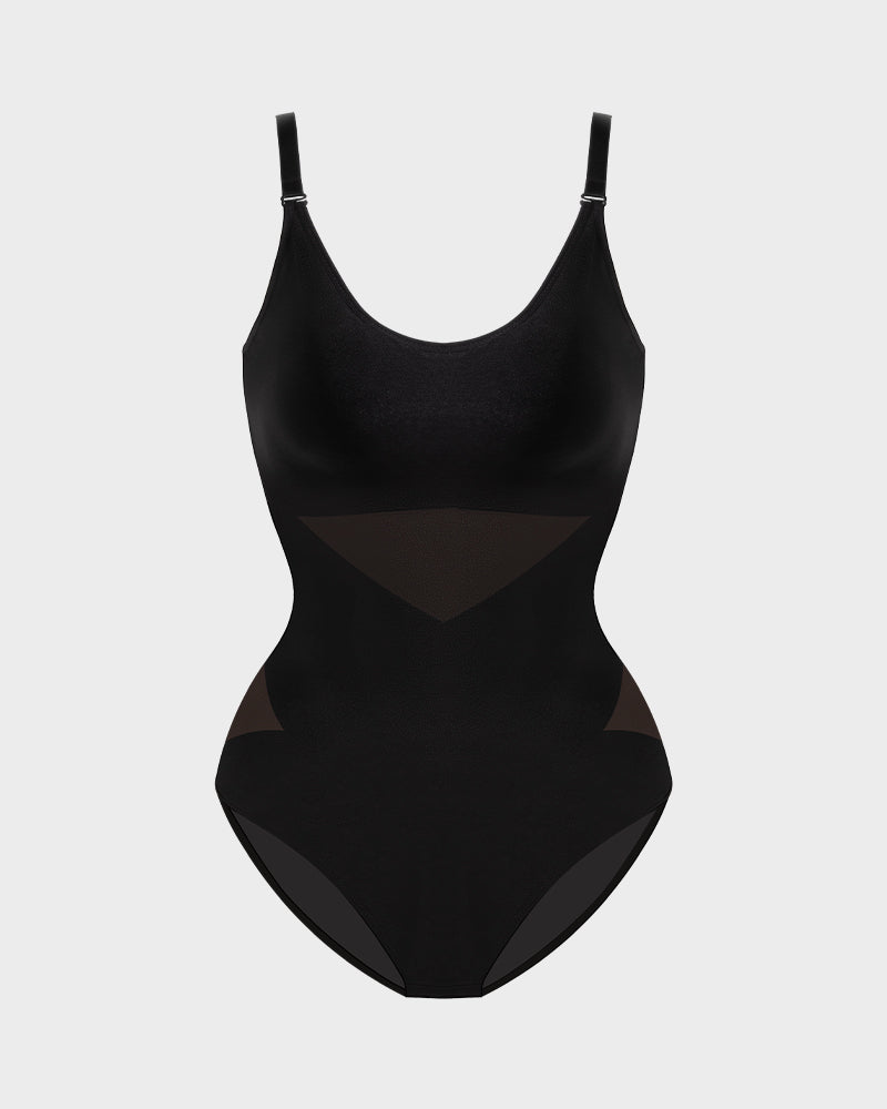 Criss-Cross Mesh Sculpting Bodysuit
