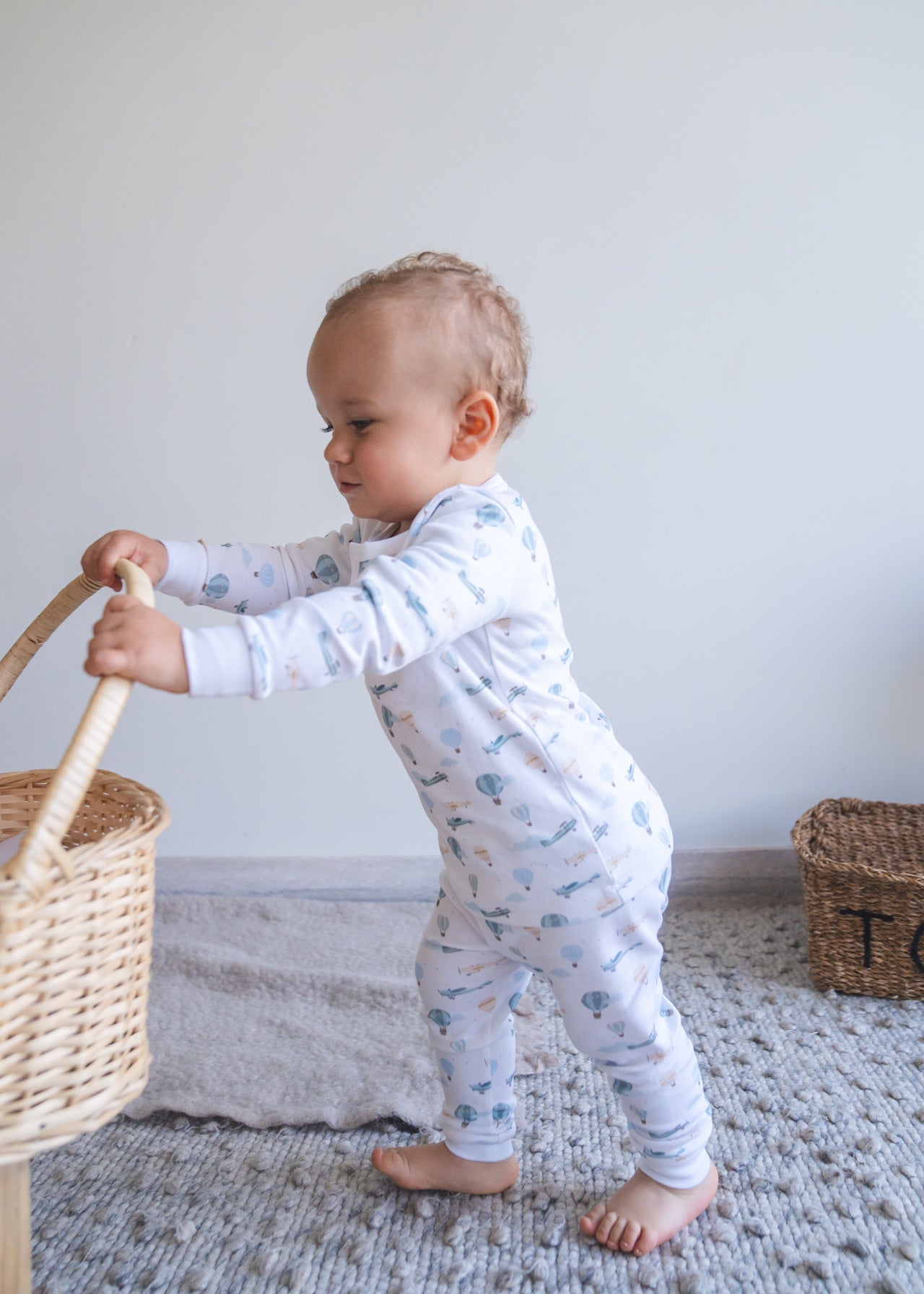 Little Airplanes Pima Long Pajama Set