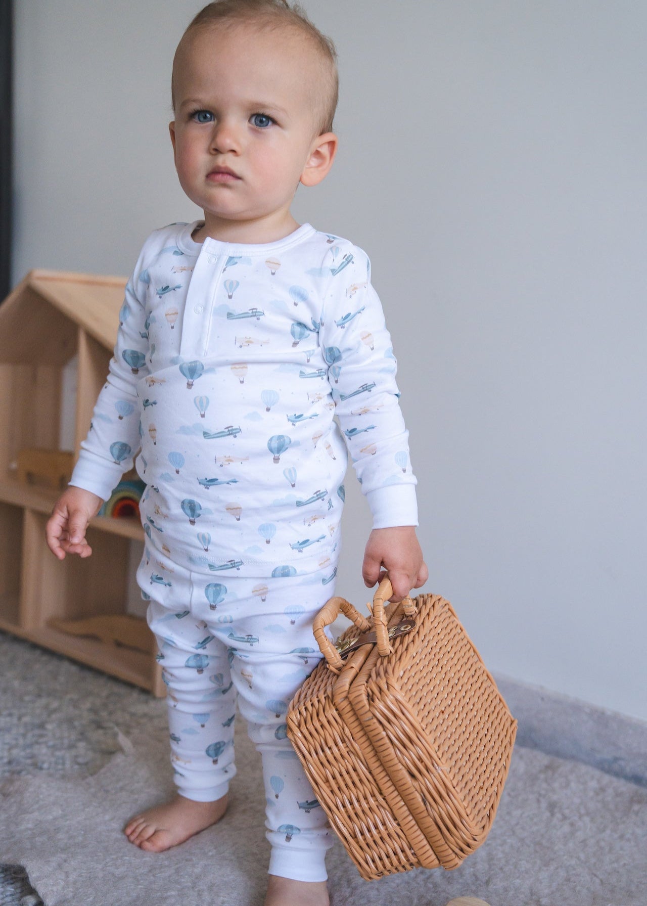 Little Airplanes Pima Long Pajama Set