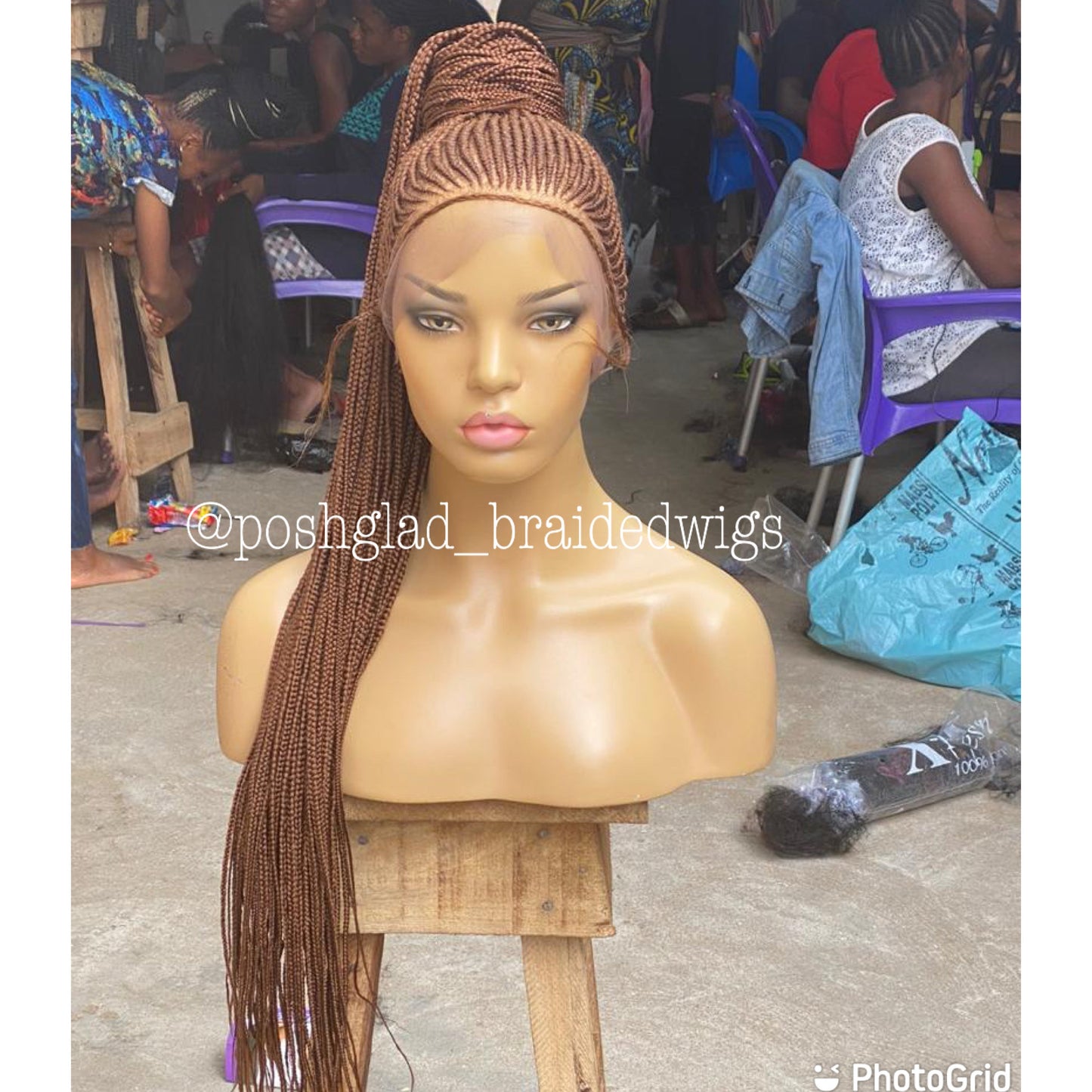 Cornrow Braid Wig - Auburn Full Lace - Iyawa