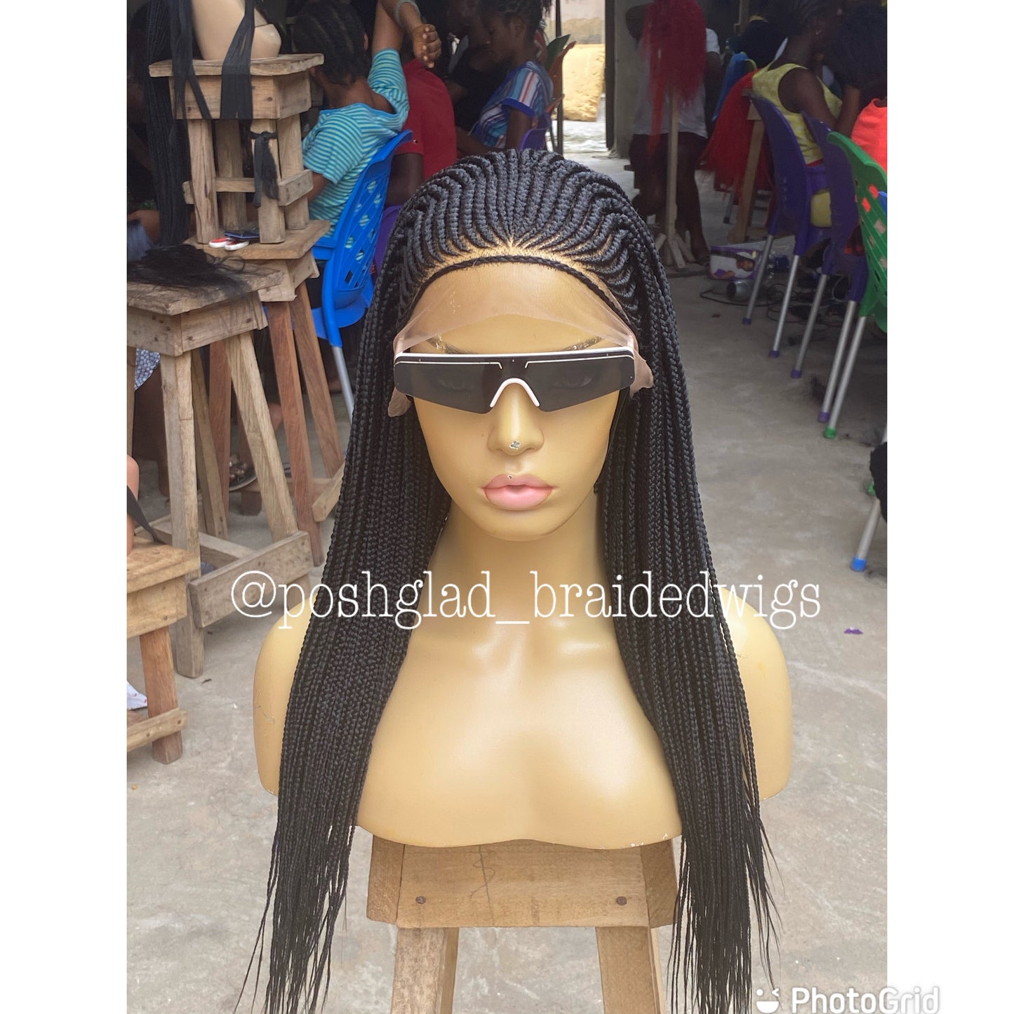 Cornrow Braid Wig "13x4 Lace Frontal" - Bemi