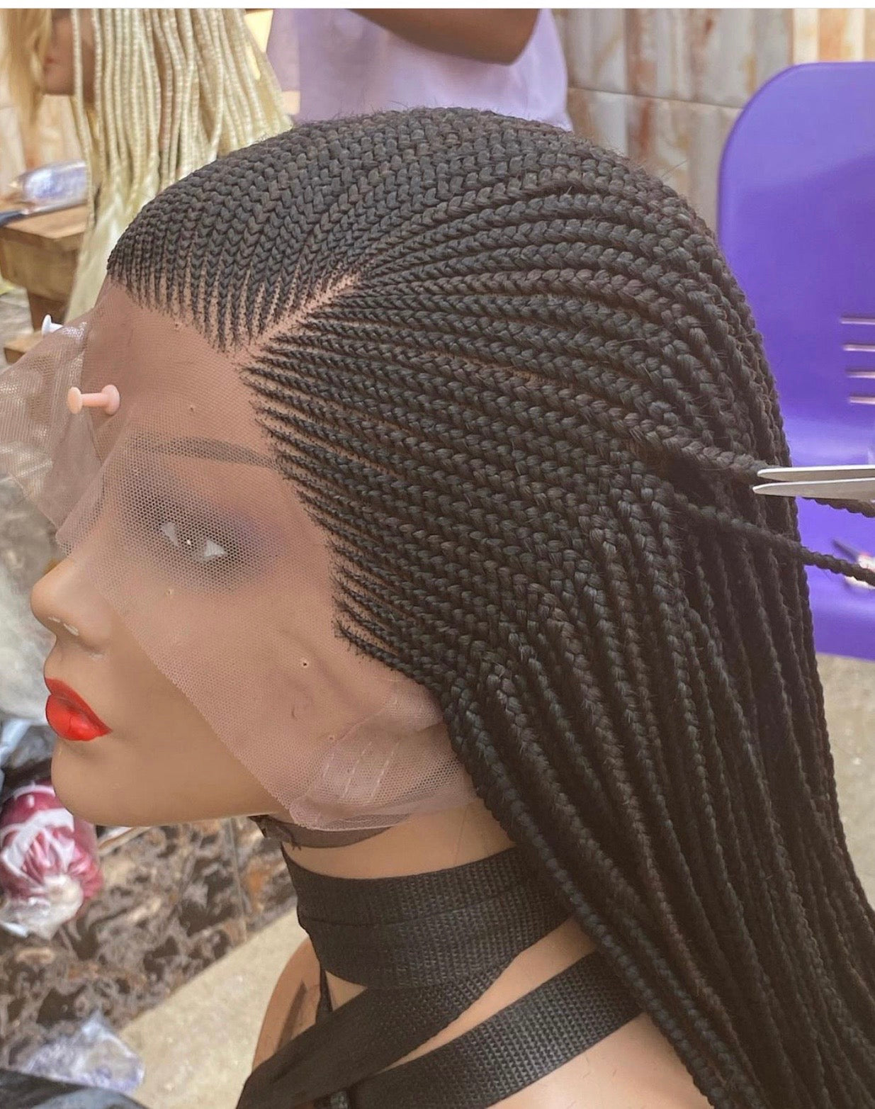 Cornrow Braid Wig - Full Lace Side Part - Candy