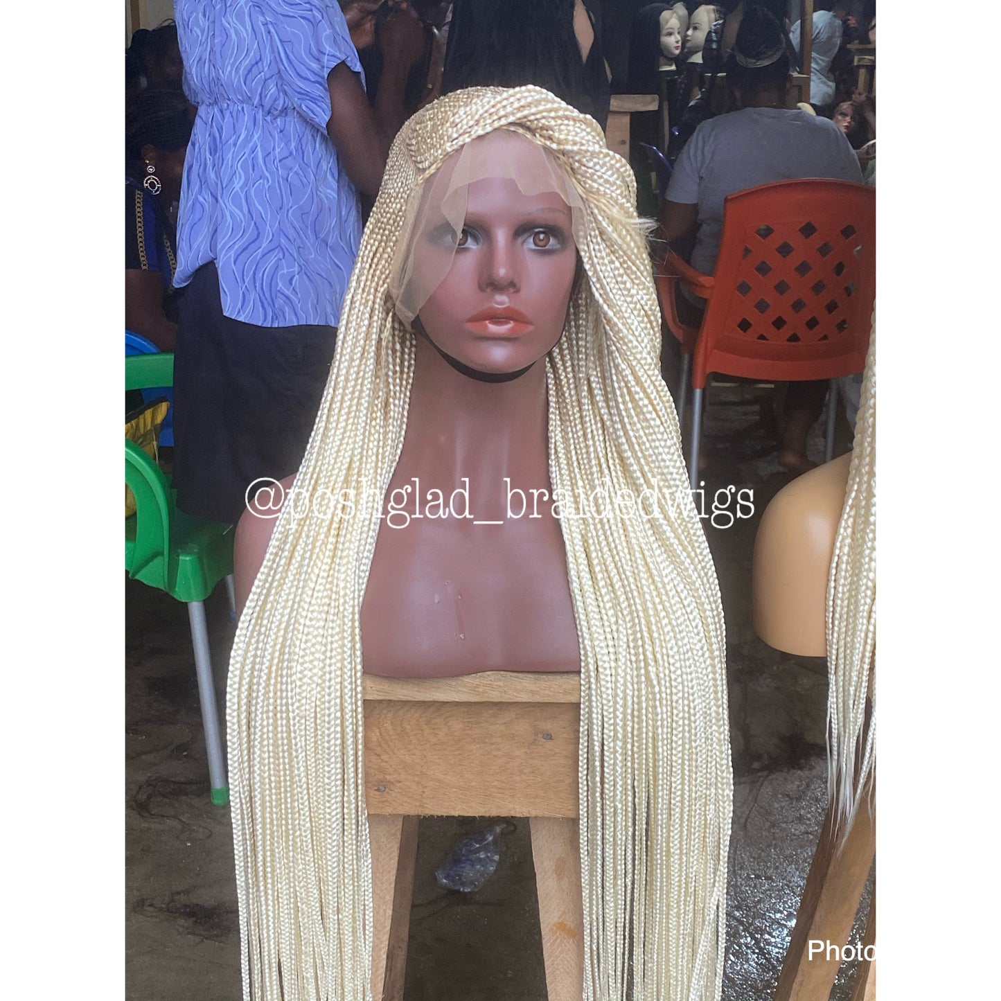 Cornrow Braid Wig - Color 613 Bonde - Bobrisky Inspired