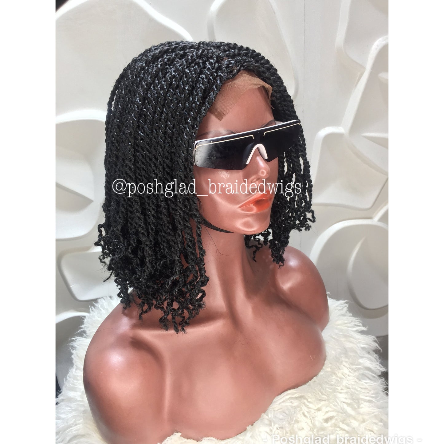Kinky Twist Braided Wig (13 by 4 Frontal Lace) - Bessy