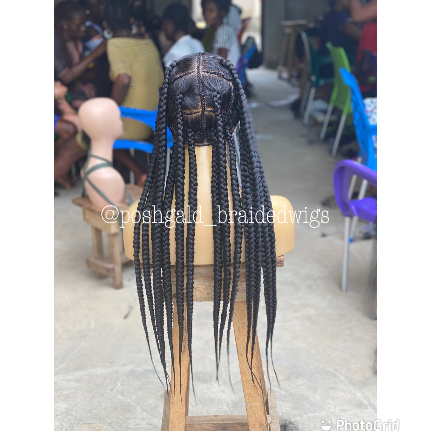 Large Jumbo Knotless Braid Wig "Swiss Full Lace" (Anita)