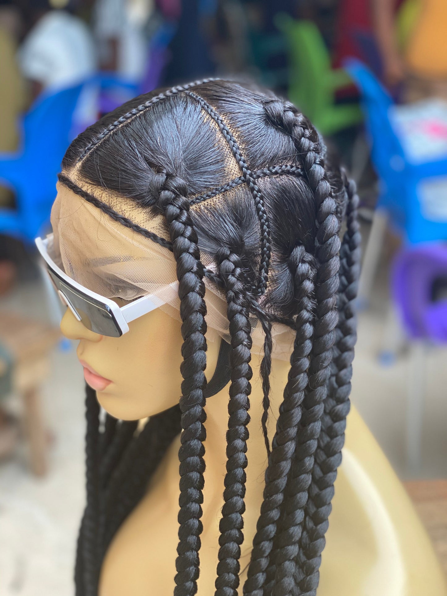 Large Jumbo Knotless Braid Wig "Swiss Full Lace" (Anita)