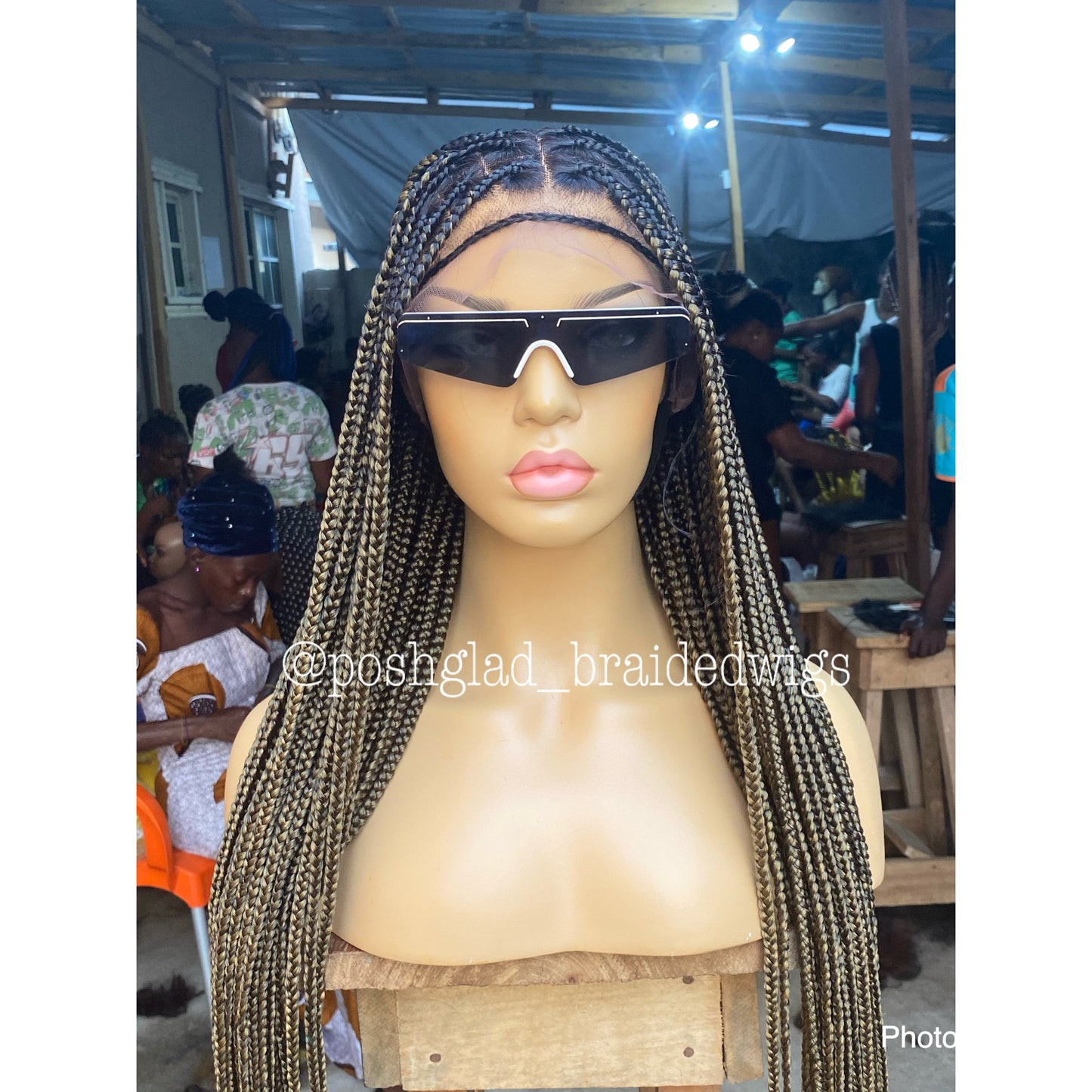 Knotless Braid Wig (Full Lace Custom Color) Glueless, Scalp-Looking