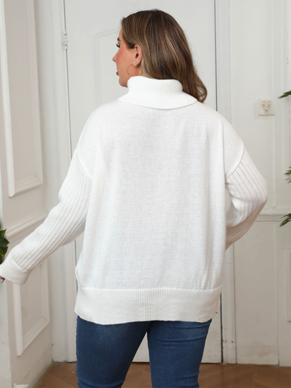 Plus Size Women's Button Decorated Irregular Sweater by Lady Ros