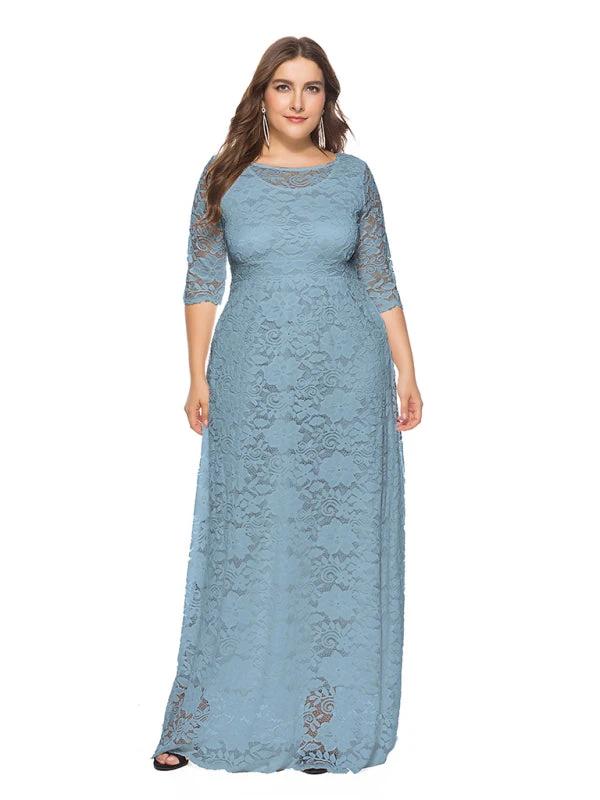 Plus size women's new elegant lace dress by Lady Ros
