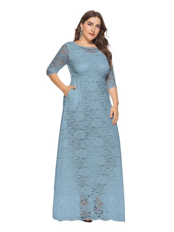 Plus size women's new elegant lace dress by Lady Ros