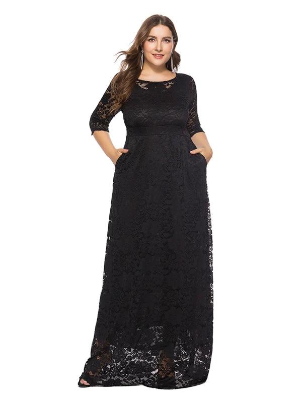 Plus size women's new elegant lace dress by Lady Ros
