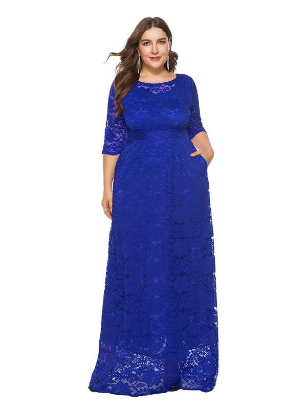 Plus size women's new elegant lace dress by Lady Ros