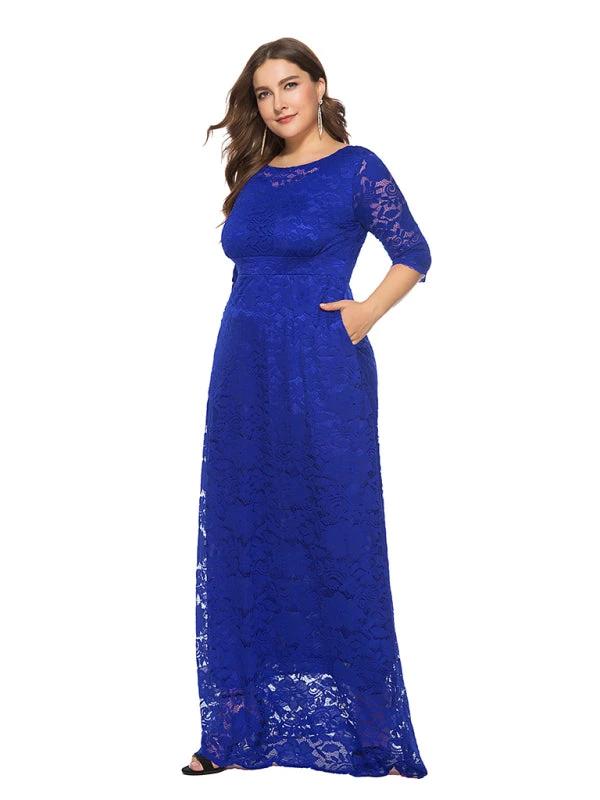 Plus size women's new elegant lace dress by Lady Ros