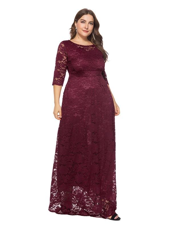 Plus size women's new elegant lace dress by Lady Ros