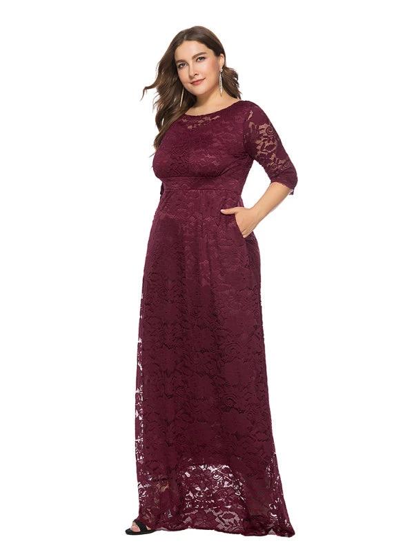 Plus size women's new elegant lace dress by Lady Ros