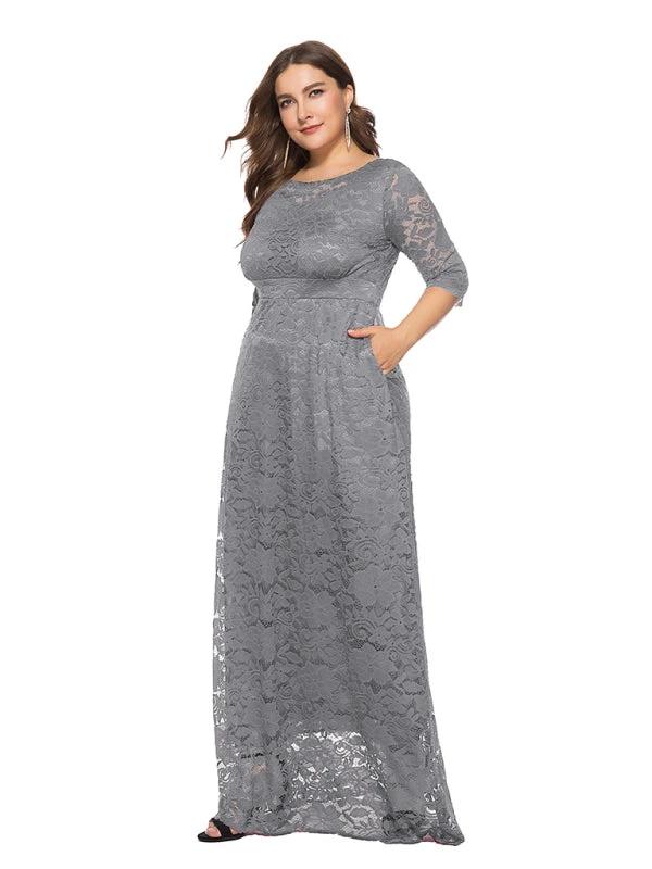 Plus size women's new elegant lace dress by Lady Ros