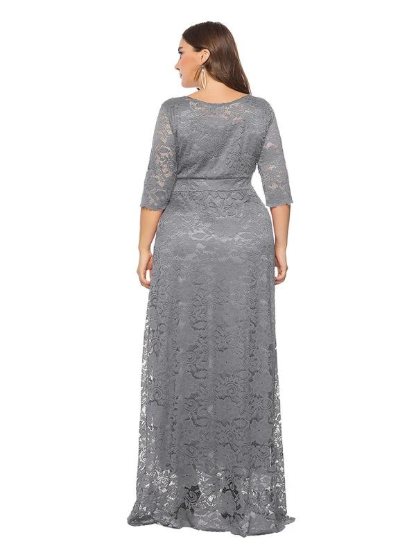 Plus size women's new elegant lace dress by Lady Ros