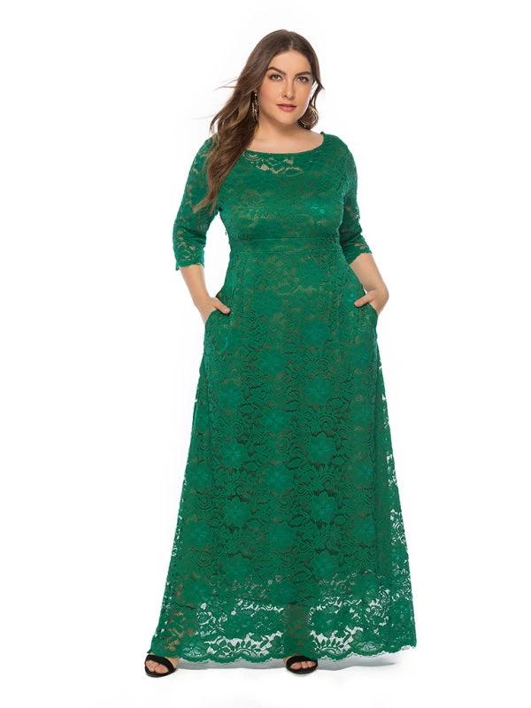 Plus size women's new elegant lace dress by Lady Ros