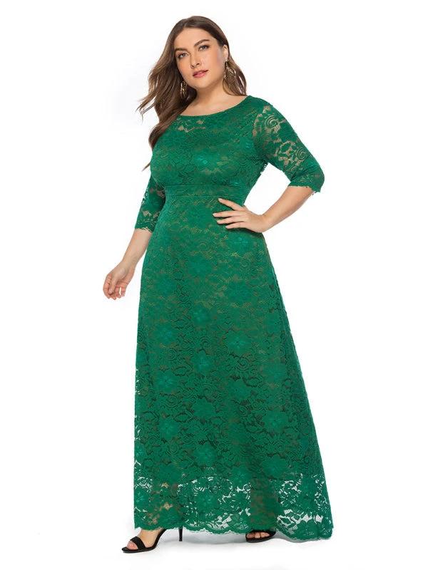Plus size women's new elegant lace dress by Lady Ros