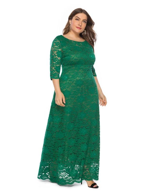 Plus size women's new elegant lace dress by Lady Ros