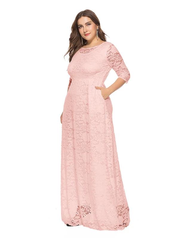 Plus size women's new elegant lace dress by Lady Ros