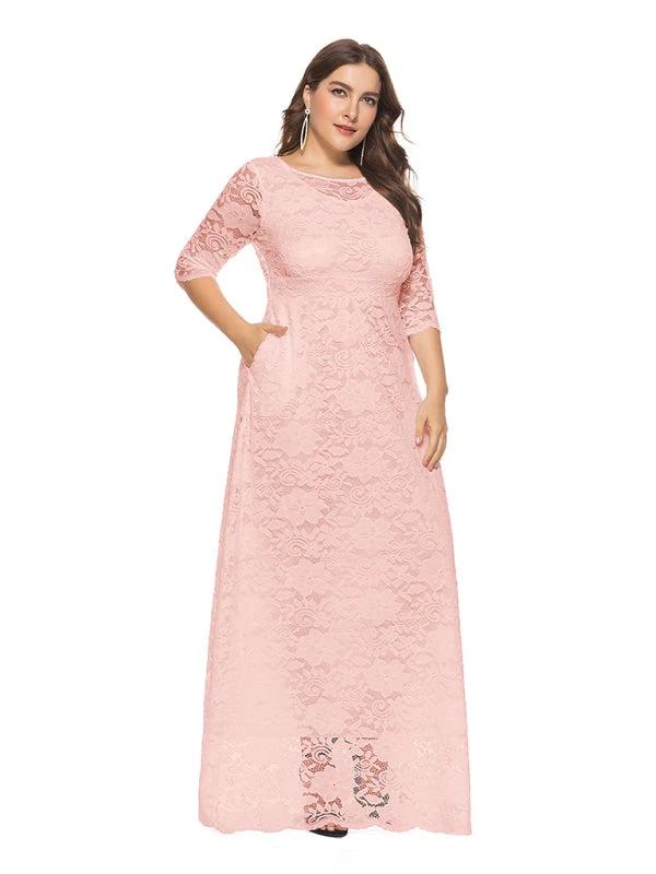 Plus size women's new elegant lace dress by Lady Ros