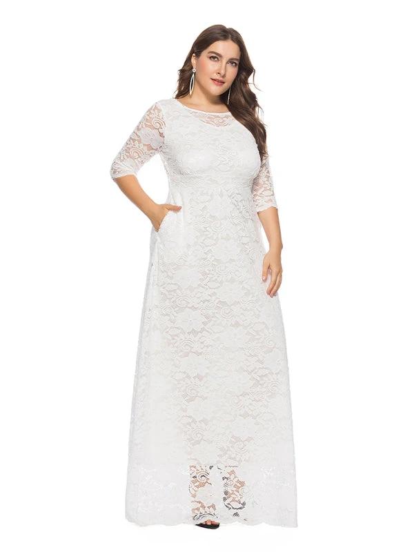 Plus size women's new elegant lace dress by Lady Ros