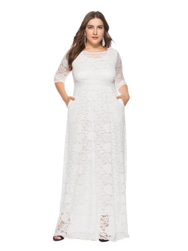 Plus size women's new elegant lace dress by Lady Ros