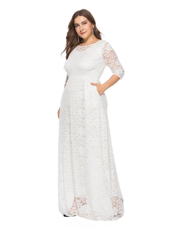 Plus size women's new elegant lace dress by Lady Ros