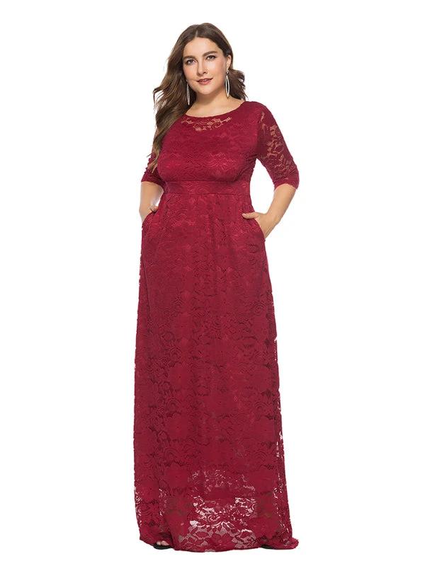 Plus size women's new elegant lace dress by Lady Ros