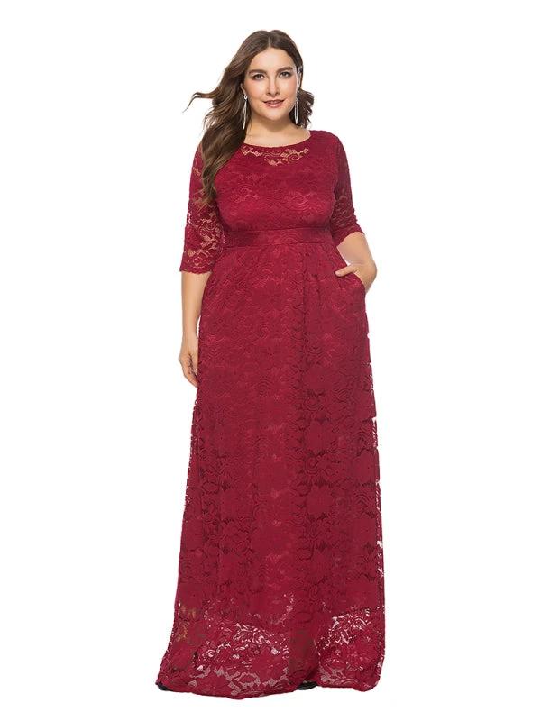 Plus size women's new elegant lace dress by Lady Ros