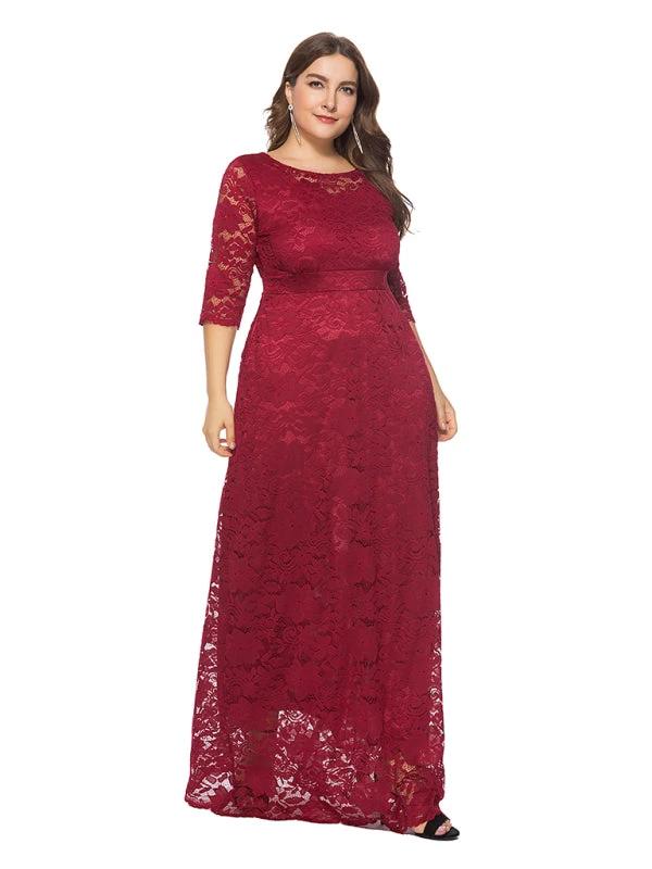 Plus size women's new elegant lace dress by Lady Ros