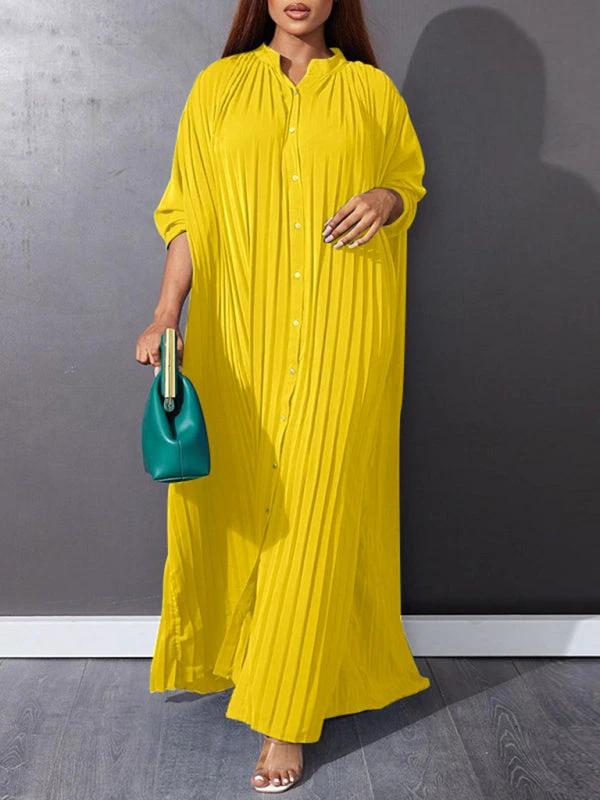 Plus size women's new fashion loose casual pleated dress by Lady Ros