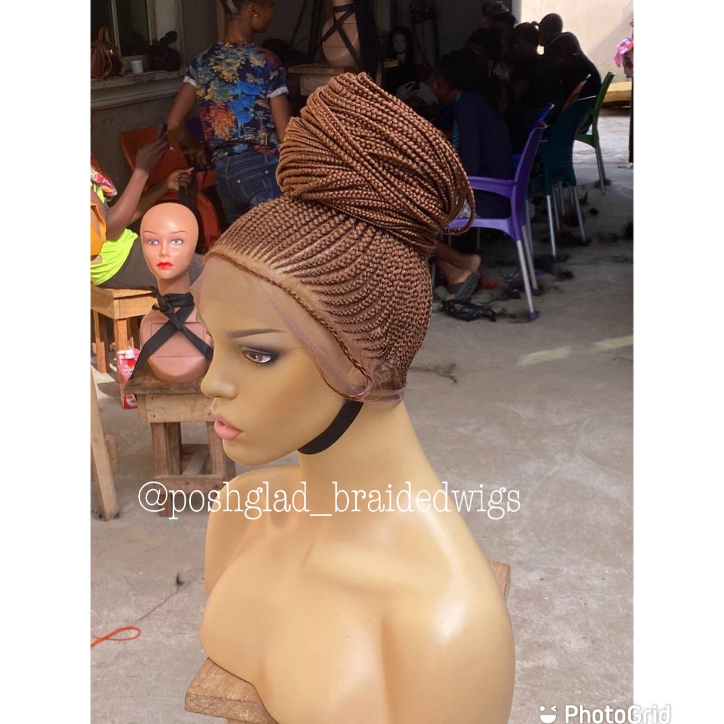 Cornrow Braid Wig - Auburn Full Lace - Iyawa